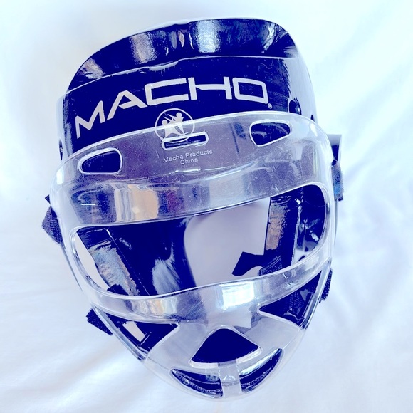 MACHO Gently Worn Combo Of Dyna Head & Face Shield Black - Picture 2 of 7